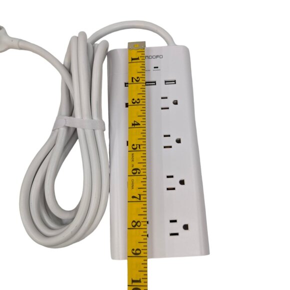 Wandofo Surge Protector Power Strip 8 Outlet 3 USB White 12' Cord Mountable - Picture 8 of 10